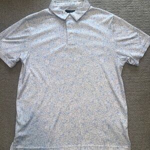 Men's Blue Patterned Polo Shirt